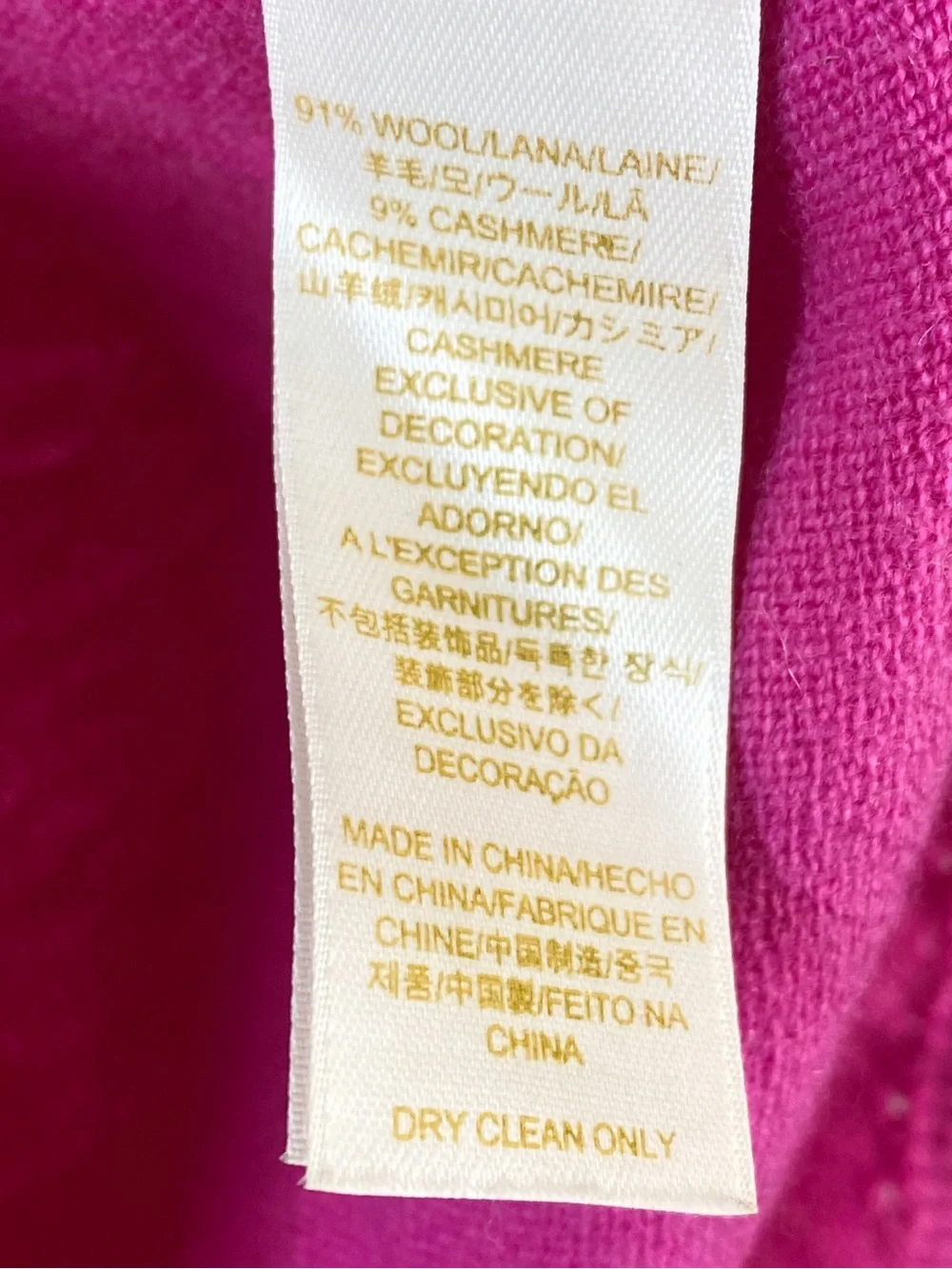 Kate Spade Womens Tippy Wool Cashmere Sweater M Pink Peter Pan Jewel Chic